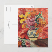 Carte Postale Vase de Fleurs à la Draperie Rouge | Louis Valtat (Devant / Derrière)