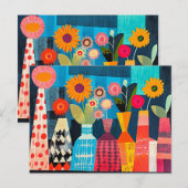 Carte Postale Vase de fleurs abstrait moderne (Devant / Derrière)