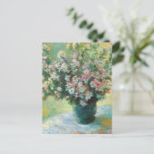 Carte Postale Vase de fleurs Art de Claude Monet (Debout devant)