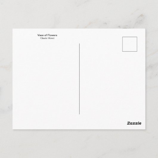 Carte Postale Vase de fleurs Claude Monet (Dos)
