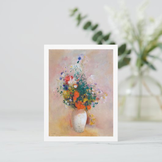 Carte Postale Vase de fleurs, Redon (Debout devant)