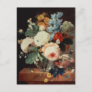 Carte Postale Vase de Fleurs sur une corniche en marbre