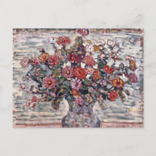 Carte Postale Vase de fleurs, Zinnias de Maurice Prendergast