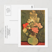 Carte Postale Vase de la vie morte Rose-Mallows Van Gogh Art (Devant / Derrière)