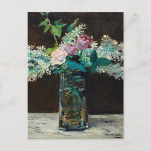 Carte Postale Vase de Lilacs blancs et Rose   Édouard Manet