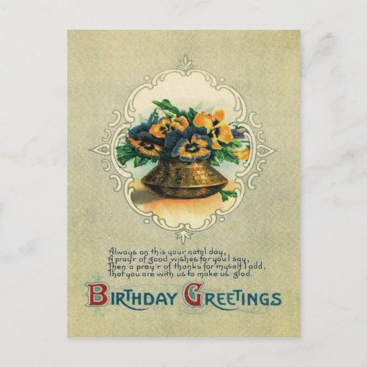 Carte Postale Vase de pensées (Devant)