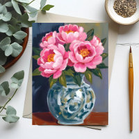 Vase de pivoine | Pivoines de fleurs roses aquarel