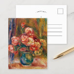 Carte Postale Vase de Rose | Renoir<br><div class="desc">Vase de Roses (vers 1890-1900) | Oeuvre originale de l'artiste impressionniste français Pierre-Auguste Renoir (1841-1919). Le tableau d'art représente une vie morte impressionniste abstraite de fleurs contre un arrière - plan maussade coloré. Utilisez les outils de conception pour ajouter du texte personnalisé ou personnaliser l'image.</div>