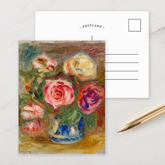 Carte Postale Vase de Roses | Renoir