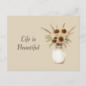 Carte Postale Vase de tournesols (Devant)
