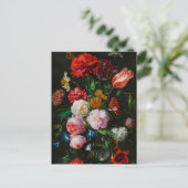 Carte Postale Vase de verre avec des fleurs (Debout devant)