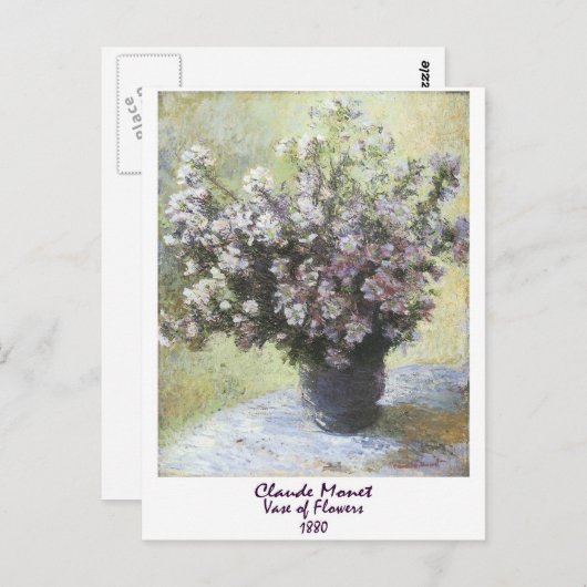 Carte Postale Vase des fleurs de Claude Monet (Devant / Derrière)