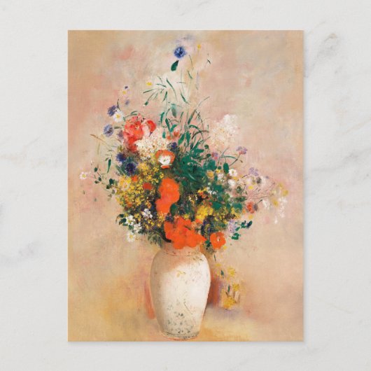 Carte Postale Vase des fleurs de Redon Post-impressionniste (Devant)