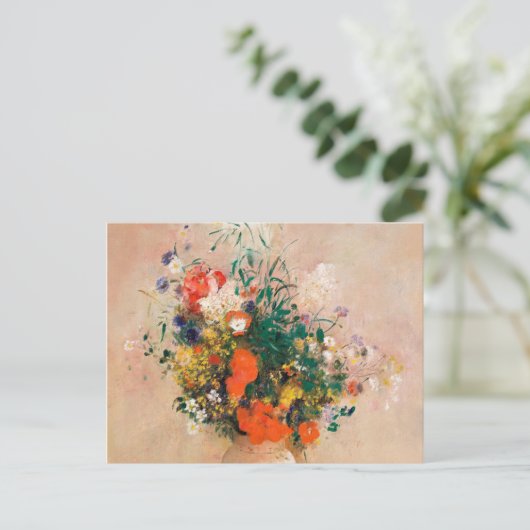 Carte Postale Vase des fleurs de Redon Post-impressionniste (Debout devant)