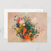 Carte Postale Vase des fleurs de Redon Post-impressionniste (Devant / Derrière)