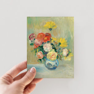Carte Postale Vase des Roses et Dahlias   Renoir