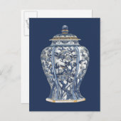 Carte Postale Vase en porcelaine bleue et blanche de Vision Stud (Devant / Derrière)
