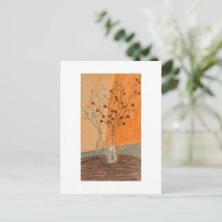 Carte Postale vase en verre thème orange