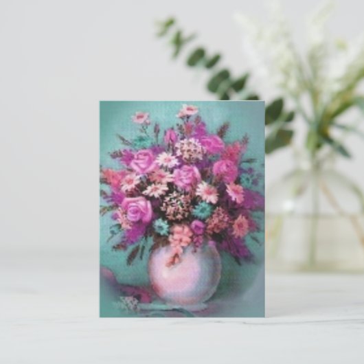Carte postale Vase Fleurs (Debout devant)