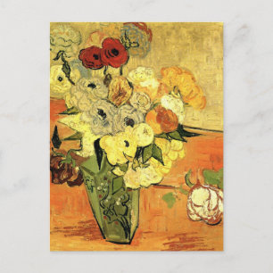Carte Postale Vase japonaise, Rose, Anémones par Vincent van Gog