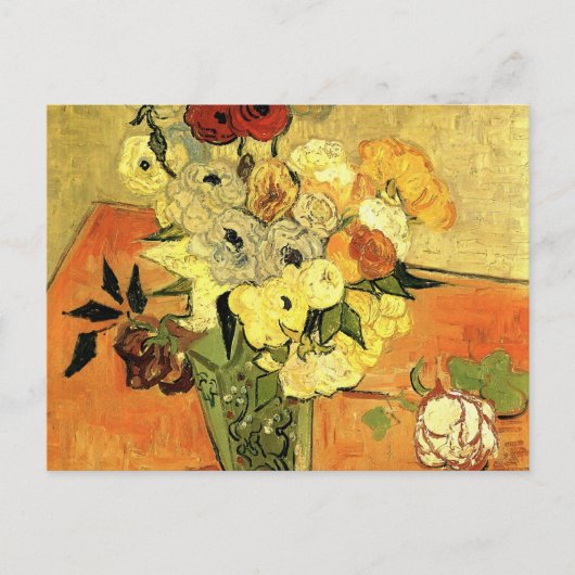 Carte Postale Vase japonaise, Rose, Anémones par Vincent van Gog (Devant)