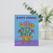 Carte postale Vase of Happy Spring Flowers (Debout devant)