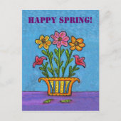 Carte postale Vase of Happy Spring Flowers (Devant)