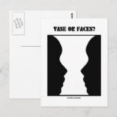 Carte Postale Vase Ou Visages ? (Illusion optique) (Devant / Derrière)
