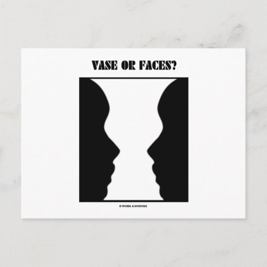 Carte Postale Vase Ou Visages ? (Illusion optique) (Devant)