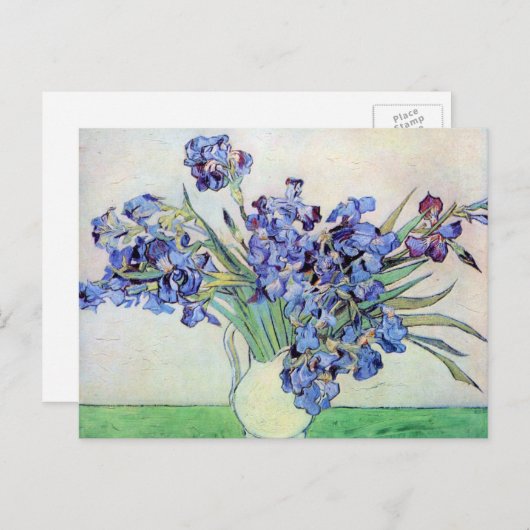 Carte Postale Vase Still Life avec Irises par Vincent van Gogh (Devant / Derrière)