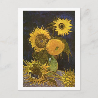 Carte Postale Vase Still Life Cinq tournesols Van Gogh Art