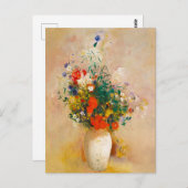 Carte Postale Vase vintage des fleurs (1906) par Odilon Redon (Devant / Derrière)