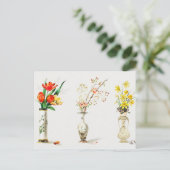 Carte Postale Vases à fleurs vintage (Debout devant)