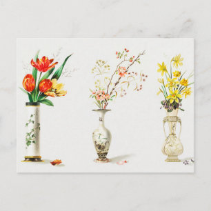 Carte Postale Vases de fleurs vintage