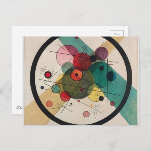 Carte Postale Vassily Kandinsky cercles dans un cercle (Devant / Derrière)