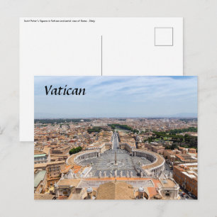 Carte Postale Vatican, Italie : vue aérienne de la place Saint-P