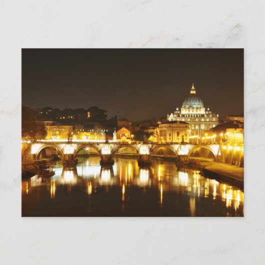 Carte Postale Vatican, Rome, Italie la nuit (Devant)