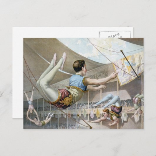 Carte Postale Vaudeville, spectacles de cirque (Devant / Derrière)