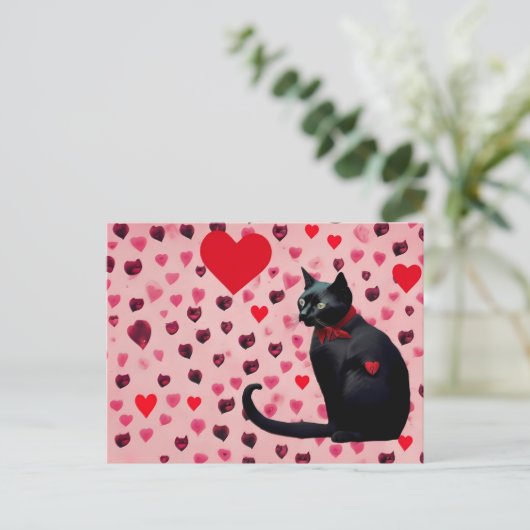 Carte Postale Vday cat (Debout devant)