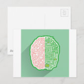 Carte Postale Vecteur de circuit cérébral (Devant / Derrière)