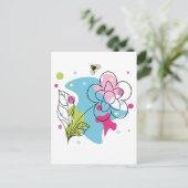 Carte Postale Vecteur vectoriel tendance motif d'une fleur d'été (Debout devant)