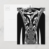 Carte Postale Vecteur Vitesse Hypnotique Noir Blanc Abstrait Des (Devant / Derrière)