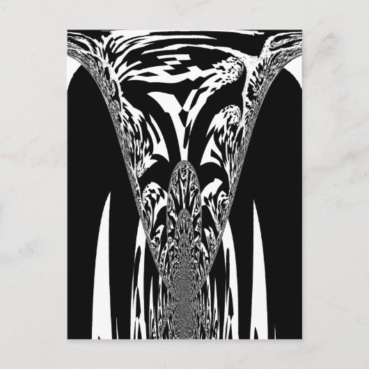 Carte Postale Vecteur Vitesse Hypnotique Noir Blanc Abstrait Des (Devant)