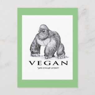 Carte Postale Vega gorilla obtient assez de protéines drôle