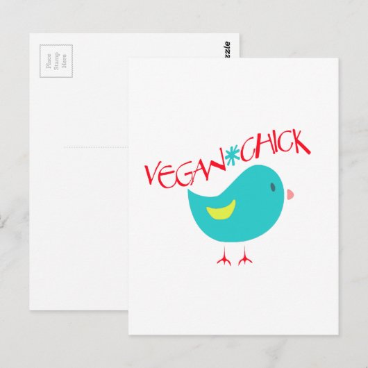 Carte Postale Vegan Chick (Devant / Derrière)