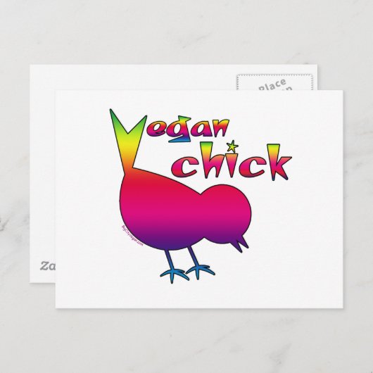 Carte Postale Vegan Chick (Devant / Derrière)