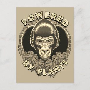 Carte Postale Vegan Gorilla - Propulsé Par Citation Plante