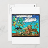 Carte Postale Vegan Pirahanas Drôle Offbeat Dons (Devant / Derrière)