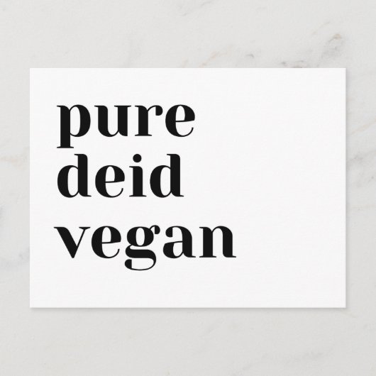 Carte postale végane Pure Deid (Devant)