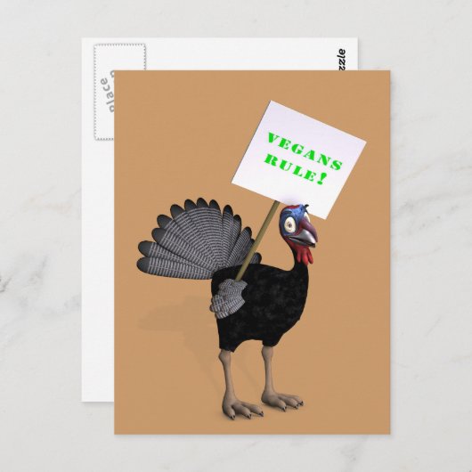 Carte Postale Vegans Rule ! (Devant / Derrière)